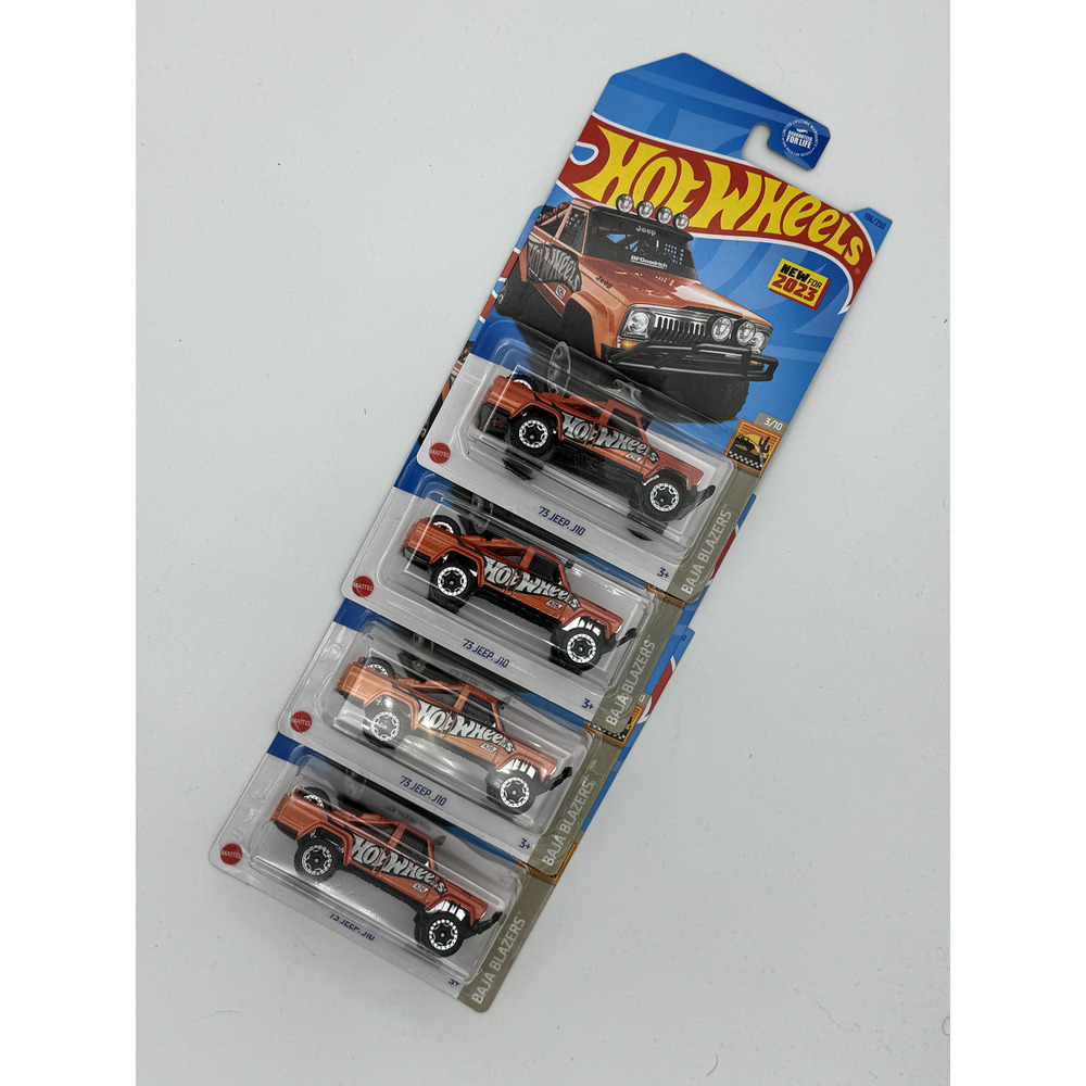Hot Wheels '73 Jeep J10 Orange Baja Blazers 2023 Lot of 4